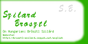 szilard brosztl business card